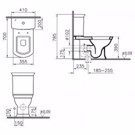 Унитаз-компакт с бачком, сиденьем микролифтом и функцией биде VitrA Serenada 9722B003-7205