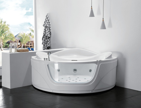 Акриловая ванна (165х165) Gemy G9247 K с гидромассажем, универсальная