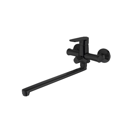 Смеситель для ванны c длинным изливом Bravat Opal, черный F6125183BM-02L-RUS