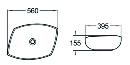 Раковина накладная (56х39,5) SantiLine SL-1027