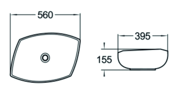 Раковина накладная (56х39,5) SantiLine SL-1027