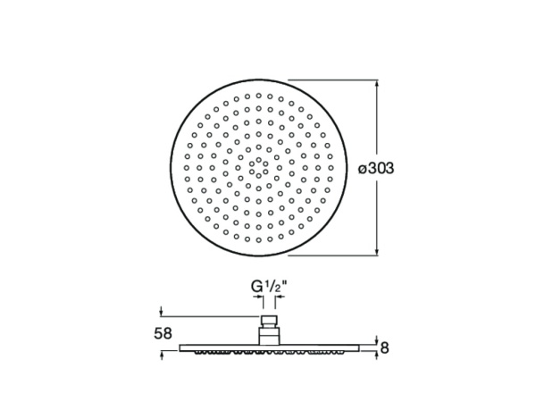 Верхний душ Roca Rainsense D300, PVD, titanium black 5B3950CN0