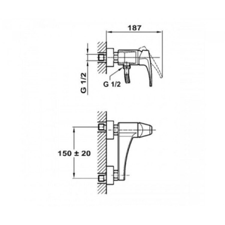 Смеситель для душа TEKA MB2 4023202 (40.232.02) с душевым набором