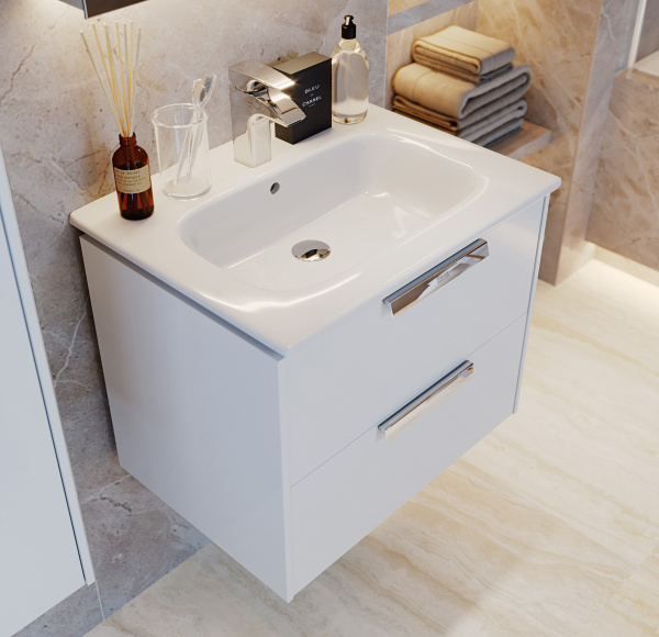 Тумба под раковину Roca Lago 600 белый глянец 857295806