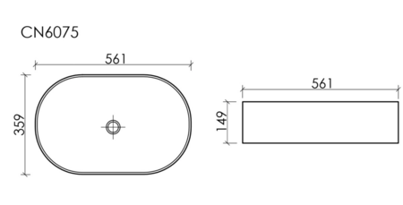 Раковина накладная (56,1х35,9) Ceramica Nova Element CN6075