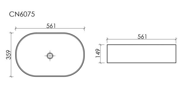 Раковина накладная (56,1х35,9) Ceramica Nova Element CN6075