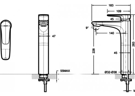 Смеситель для раковины Bravat Source F1173218CP-ENG