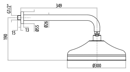 Верхний душ Gattoni PD SFPCL30C0cr