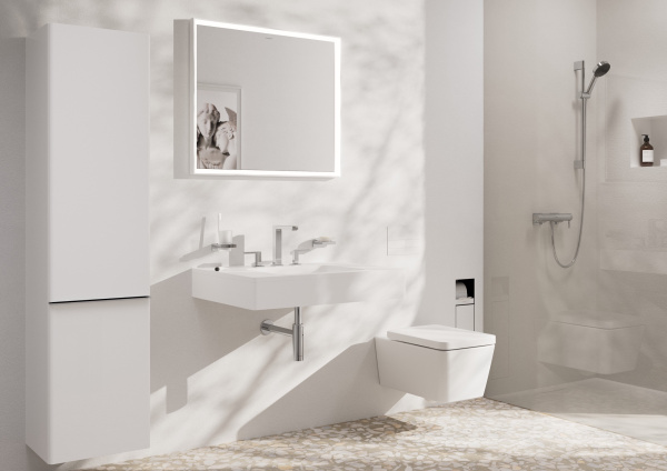 Смеситель для раковины на 3 отверстия с донным клапаном Push-Open Hansgrohe Tecturis E 73030000 хром