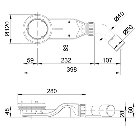 Сифон для душевого поддона Bette B597-901 хром