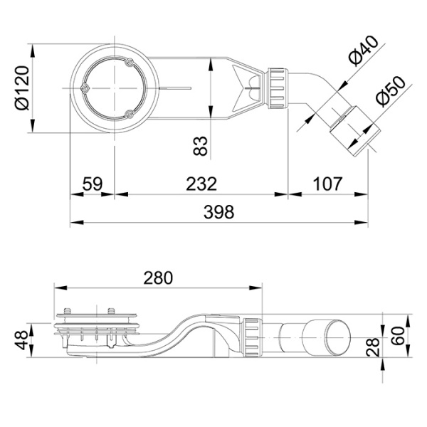 Сифон для душевого поддона Bette B597-901 хром