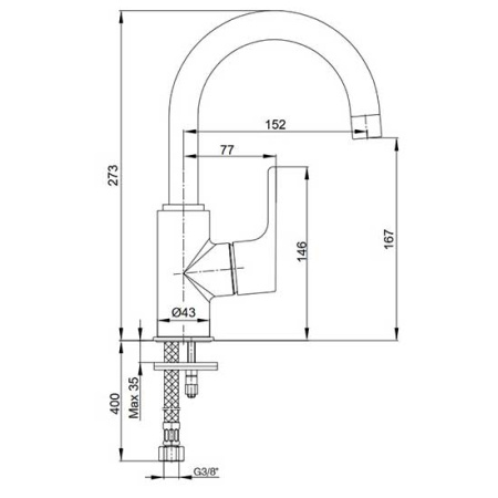 Смеситель для раковины Eca Luna 102108953EX