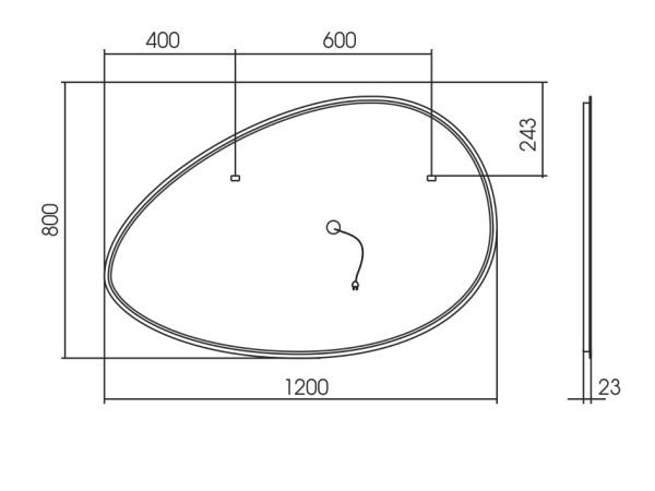 Зеркало с подсветкой (120х80) Art&Max Como AM-Com-1200-800-DS-F