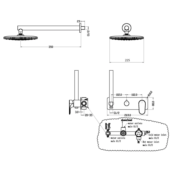 Душевой комплект Boheme Spectre 454-NB Душевой комплект Boheme Spectre 454-NB
