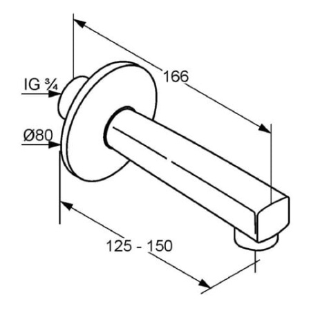 Излив для ванны Kludi Standard 1350205