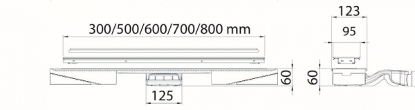 Душевой лоток, матовый хром Berges Wasserhaus TOP Marine 800