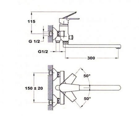 Смеситель для ванны Mofem Trend-Art 2 155-1651-00/1451-00