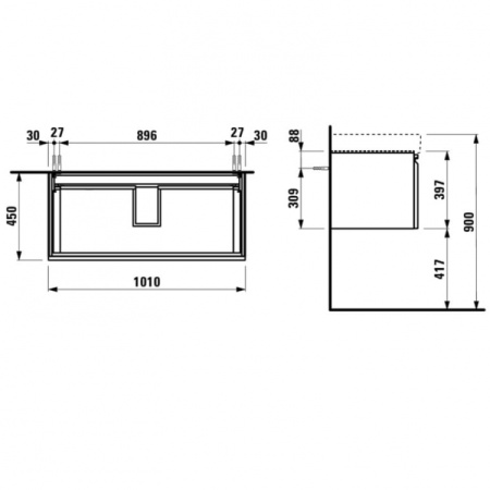 Тумба под умывальник Laufen Pro S 4.8355.2.096.480.1 Тумба под умывальник Laufen Pro S 4.8355.2.096.480.1