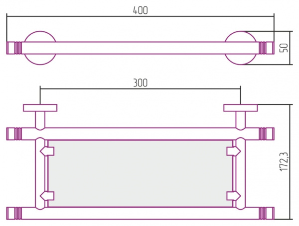 Полка Сунержа Каньон стеклянная (L 400) 00-3003-0400 Полка Сунержа Каньон стеклянная (L 400) 00-3003-0400
