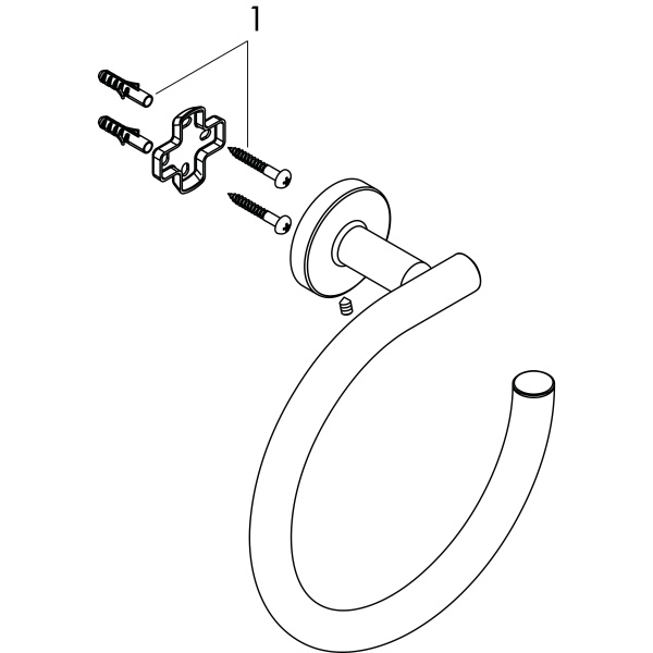 Полотенцедержатель в форме кольца Hansgrohe Logis Universal 41724000 хром