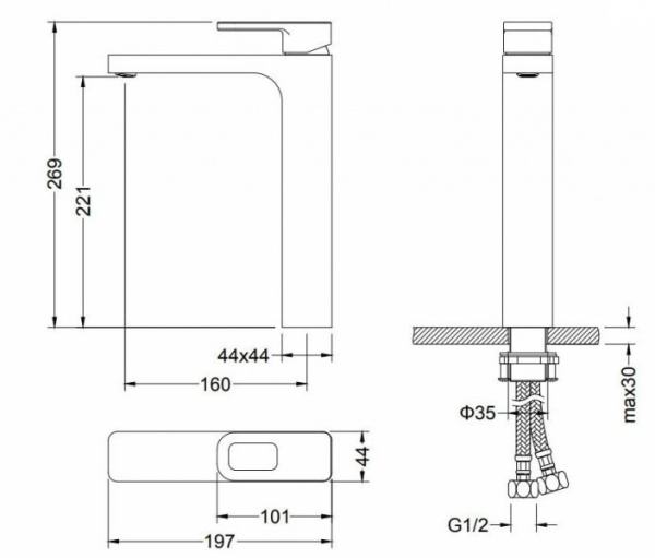 Смеситель для раковины Timo Sahara 2211/00F