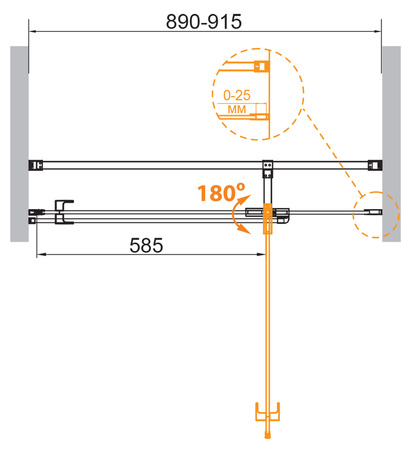 Душевая дверь (90х195) CEZARES VALVOLA VALVOLA-B-1-90-C-Cr