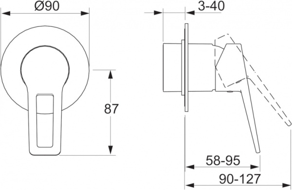 Панель смесителя для душа Oras Twista 3884B