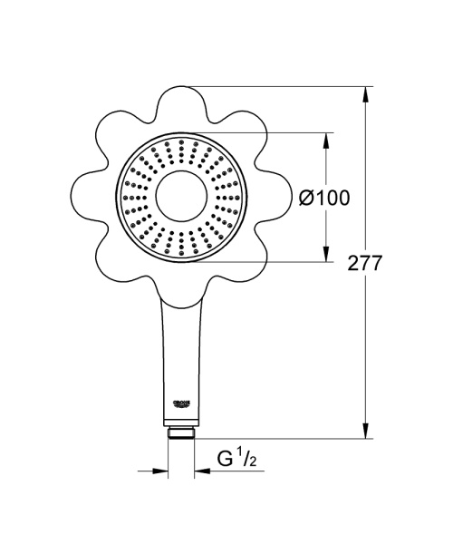 Ручной душ Flower Collection Grohe Rainshower Icon 100 26115 YF0  (26115YF0)