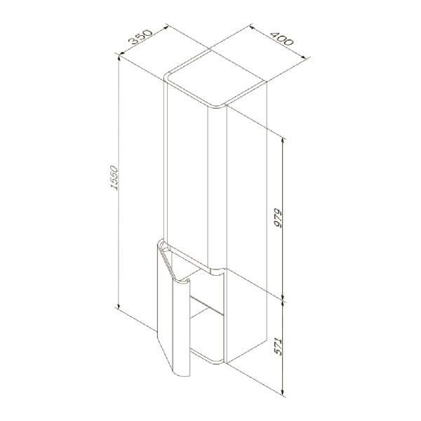Пенал 35 Am.Pm Sensation M30CHR0406WG