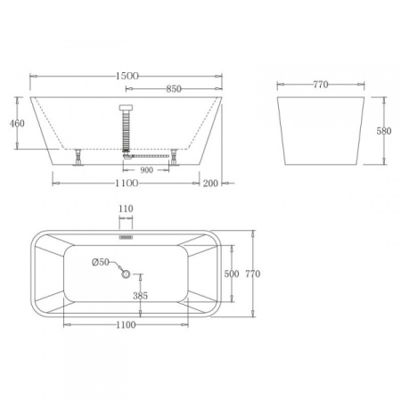 Акриловая ванна BelBagno BB60-1500-750