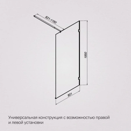 Душевая перегородка Am.Pm X-Joy W94WI-80-F1-BTE черный матовый