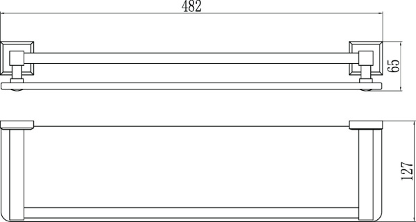 Полка прямая стеклянная 50 см Savol 95 S-509591
