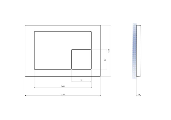 Кнопка Cersanit CORNER пластик белый 64077