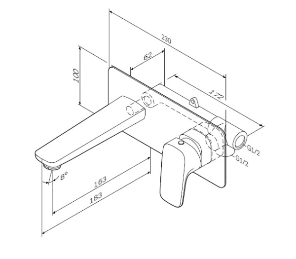 Cмеситель для умывальника AM.PM Spirit F7072200