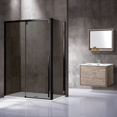 Душевой уголок Vincea  Lugano VSR-1L9012CGB-1 (120х90)  черный, стекло тонированное