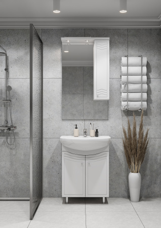 Зеркальный шкаф Aquaton Домус 65 правый белый 1A008202DO01R