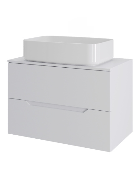 Тумба с раковиной подвесная 70 см, Orange Line Li-70TuwMDF+B07-600W белый