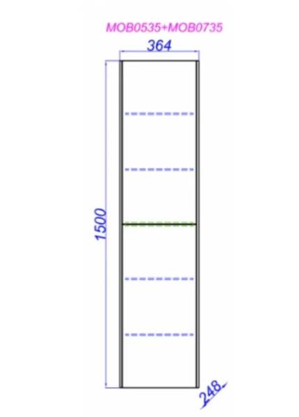 Комплект дверей пенала Aqwella Mobi MOB0735BS23