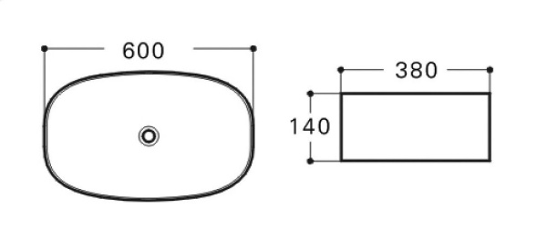 Раковина керамическая накладная (60x38) Art&Max AM3360A