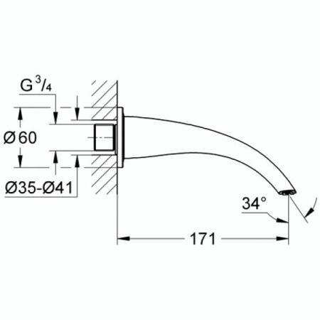 Излив для ванны Grohe Ondus 13210 000 (13210000)