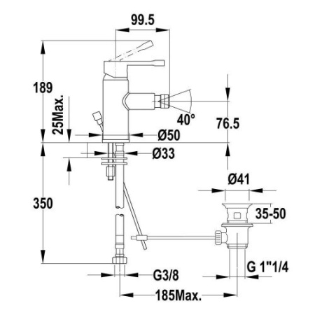 Смеситель для биде Teka ALAIOR XL 226220200 Смеситель для биде Teka ALAIOR XL 226220200