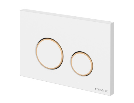 Кнопка Cersanit TWINS пластик белый матовый с рамкой 63535