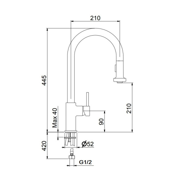 Смеситель для кухни Webert Sidney SY940302015, хром