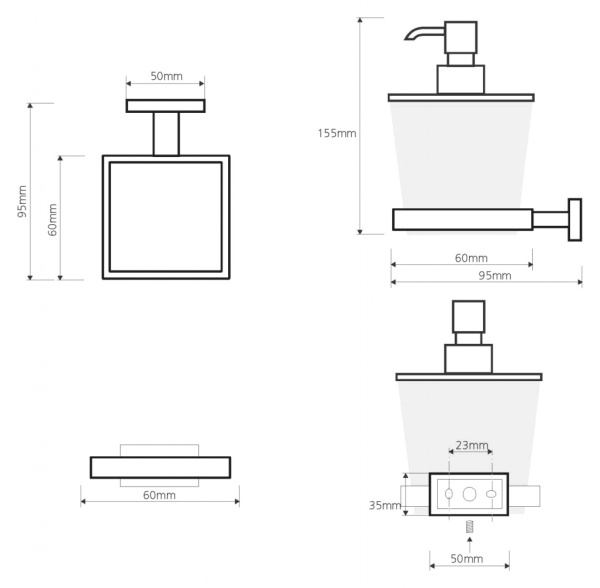 Настенный дозатор для жидкого мыла Bemeta Plaza 118209049