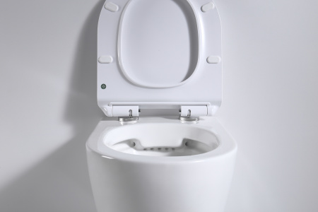 Подвесной безободковый унитаз с сиденьем микролифт beWash Minimal BKWHR003480