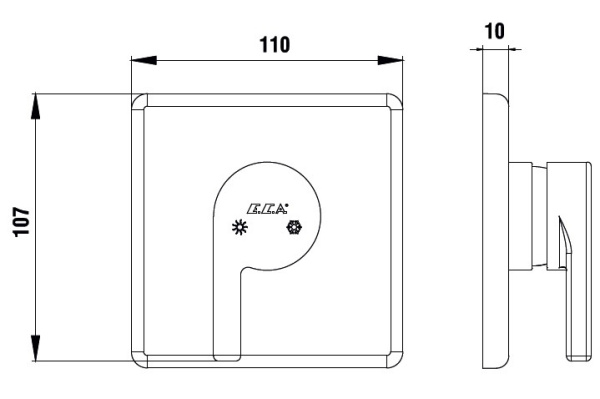 Смеситель для душа E.C.A. Icon 102167101HEX-Y