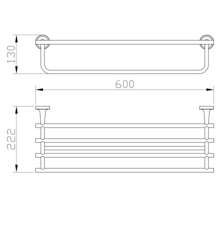 Полотенцедержатель с полкой WONZON & WOGHAND SIMPLE, хром WW-6581