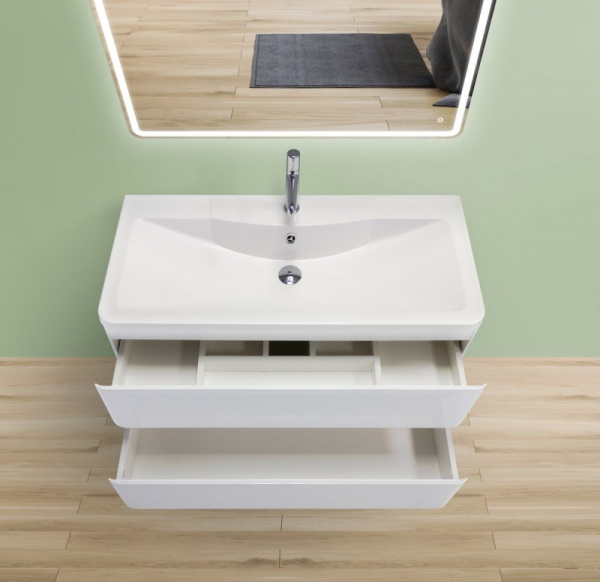База под раковину подвесная  BelBagno ALBANO-900-2C-SO-BL Bianco Lucido