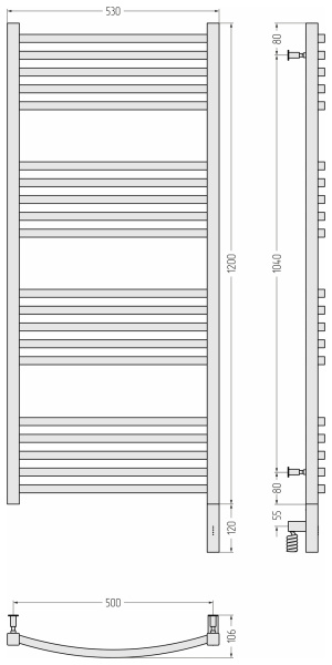 Полотенцесушитель электрический (120х50) Cунержа Аркус 3.0 071-5705-1250 правый