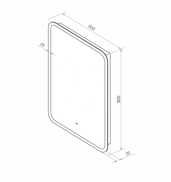 Зеркало с подсветкой Art&Max Messina AM-Mes-600-800-DS-F